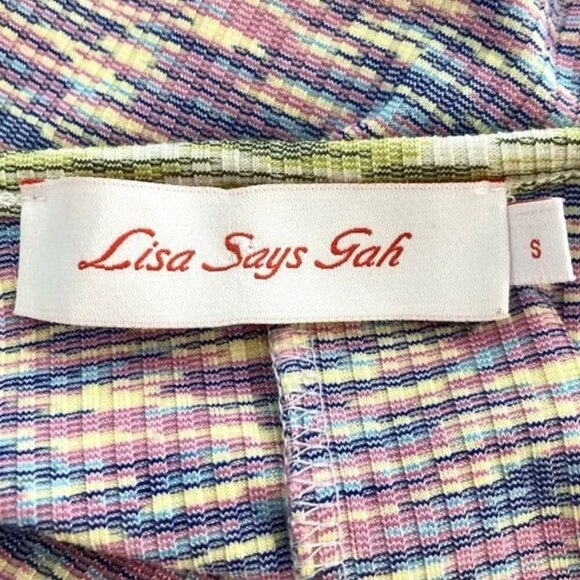 Lisa Says Gah! Julia Space Dye Y2K Ribbed Stretch Halter Midi Dress Size Small - Picture 11 of 13